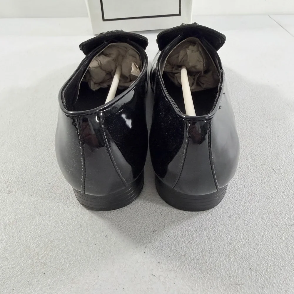 Frederico Leone Black Patent Leather Kiltie Tassel Men's Tuxedo Loafers Size 9 M